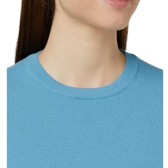 United Colors of Benetton Blue Crewneck Pure Italian Merino Wool Sweater Minimal - Picture 5 of 13